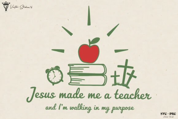 Christian Teacher Jesus SVG PNG: Faith Graphics & Illustrations