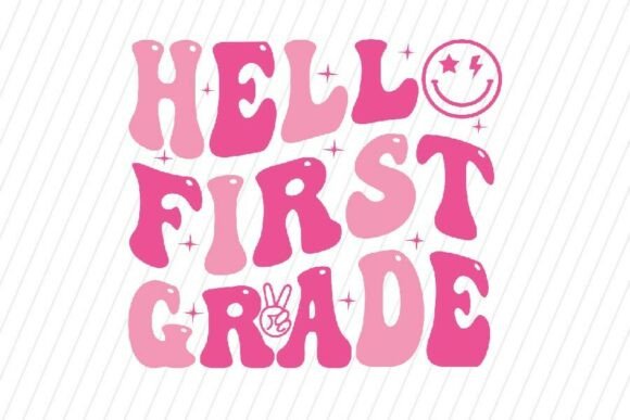 Retro Hello First Grade Graphics & Illustrations