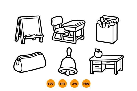 School Classroom SVG Icons: Graphics & Illustrations