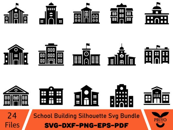 School Silhouette SVG: Graphics & Illustrations