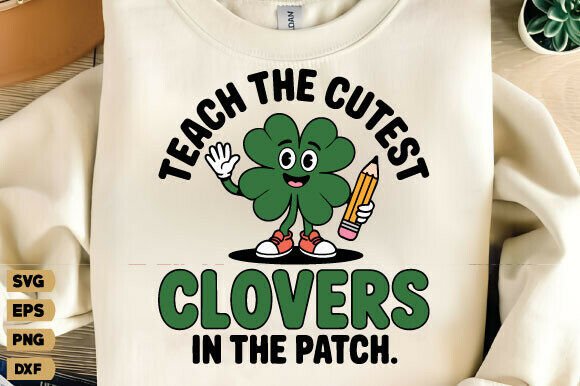 St Patrick’s Day Teacher Clover Graphics for T-Shirt Designs