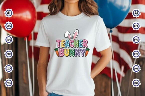 Teacher Bunny Graphics for T-Shirt Designs