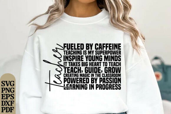 Teacher Words PNG SVG: Minimal Graphics for T-Shirt Designs